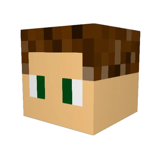 DirtyJCole Minecraft avatar head, 3D render