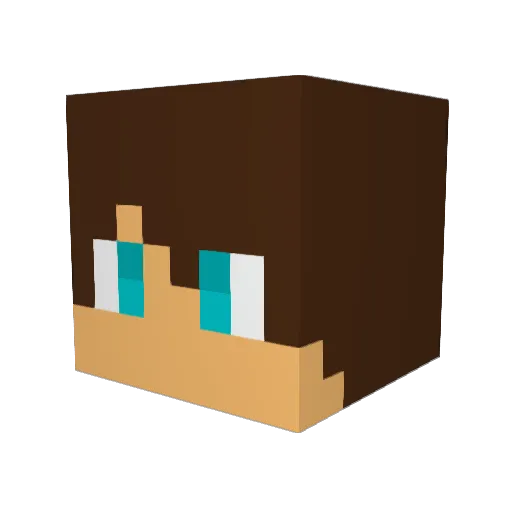 DirtyPajamas Minecraft avatar head, 3D render