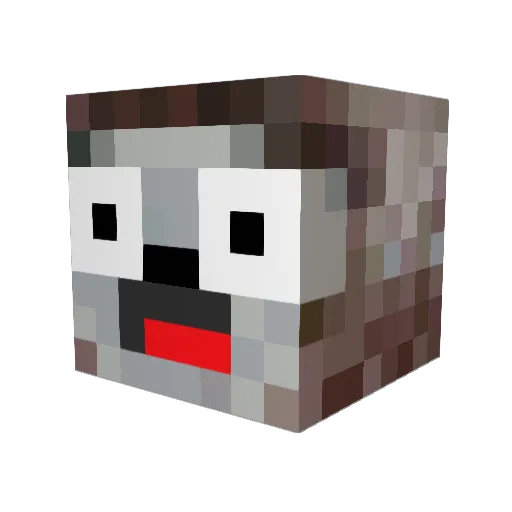DirtySloth77 Minecraft avatar head, 3D render