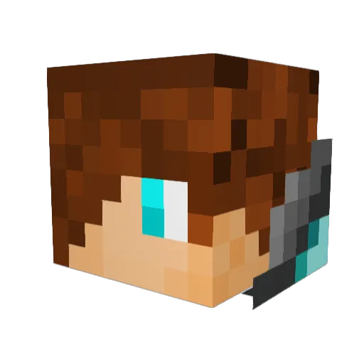 Dirtypiggaming Minecraft avatar head, 3D render