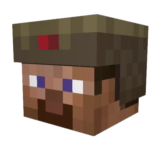 Dirtyunclejoe Minecraft avatar head, 3D render