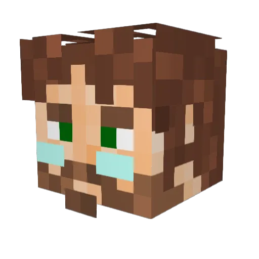 DisCrazy Minecraft avatar head, 3D render