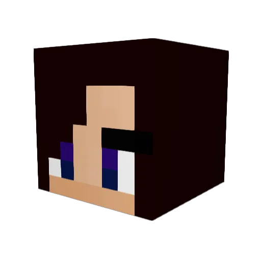 Disableyed Minecraft avatar head, 3D render