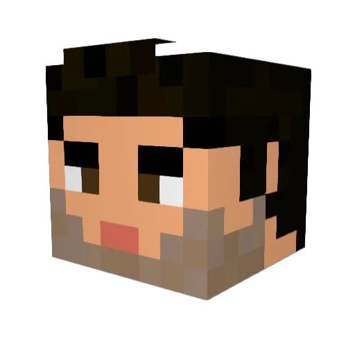 Disaper Minecraft avatar head, 3D render