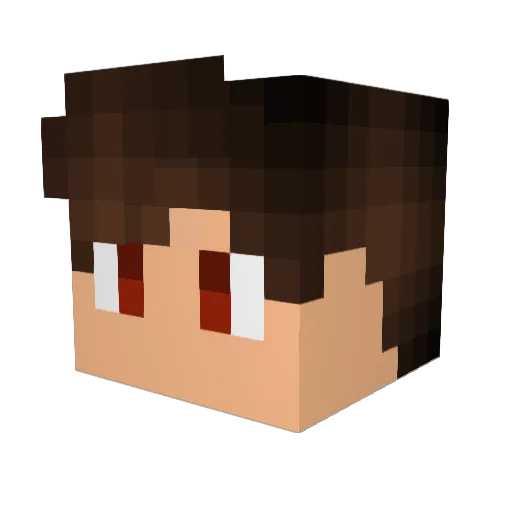 DisasterMoo Minecraft avatar head, 3D render