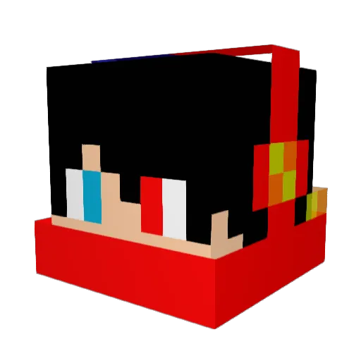 DiscoCatBG Minecraft avatar head, 3D render