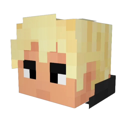 DiscoFarfar Minecraft avatar head, 3D render