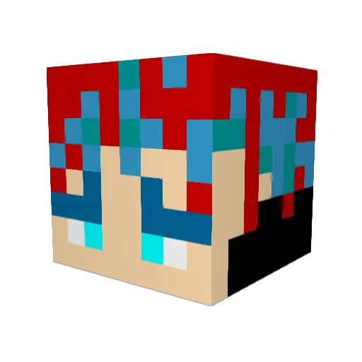DiscoParty69 Minecraft avatar head, 3D render