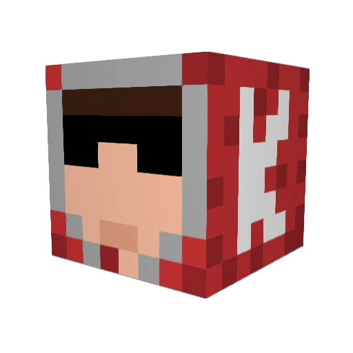 DisconnetedPVP Minecraft avatar head, 3D render