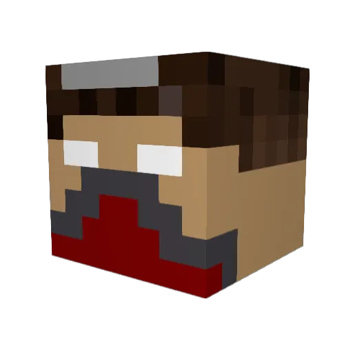DiscoverBack Minecraft avatar head, 3D render