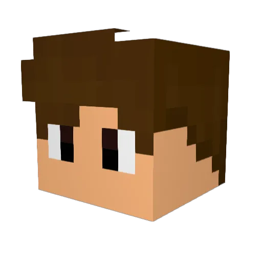 Discruff Minecraft avatar head, 3D render