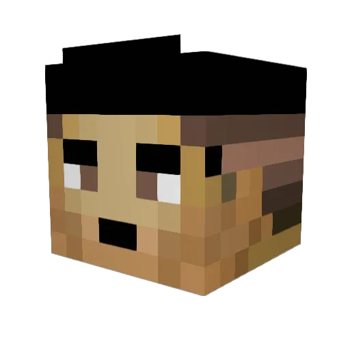 DisheGlock Minecraft avatar head, 3D render