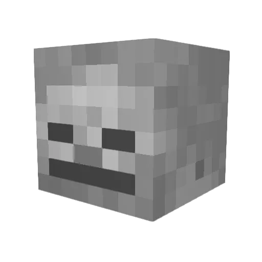 Dishigami Minecraft avatar head, 3D render