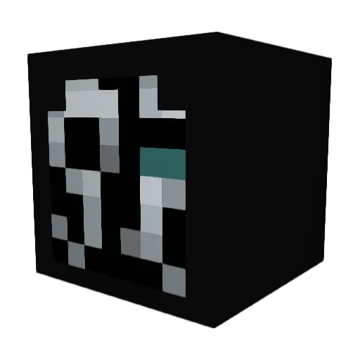 Dishodored Minecraft avatar head, 3D render