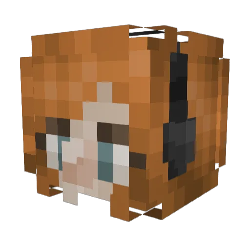 DishsoapLive Minecraft avatar head, 3D render
