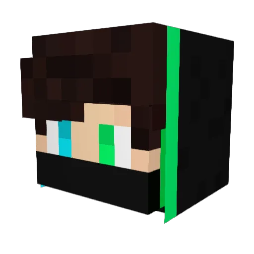 Dishucr7 Minecraft avatar head, 3D render