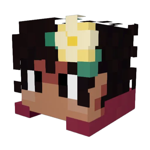 Dislamp Minecraft avatar head, 3D render