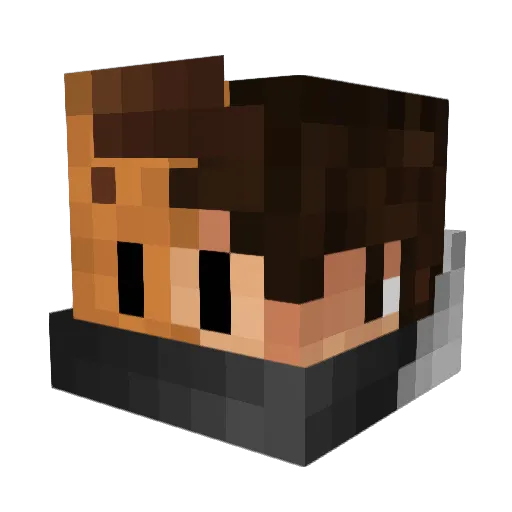 Disliker Minecraft avatar head, 3D render
