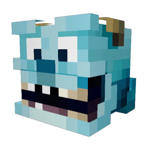 DisneyDolphin Minecraft avatar head, 3D render