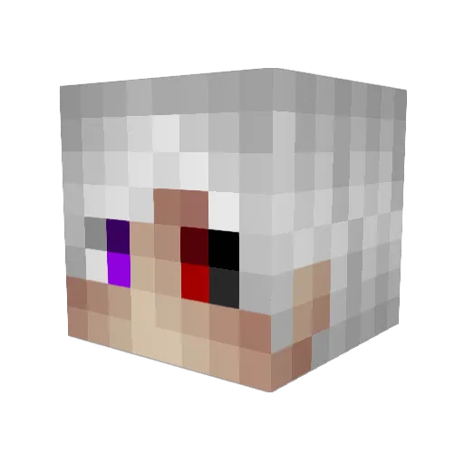 Disolate Minecraft avatar head, 3D render