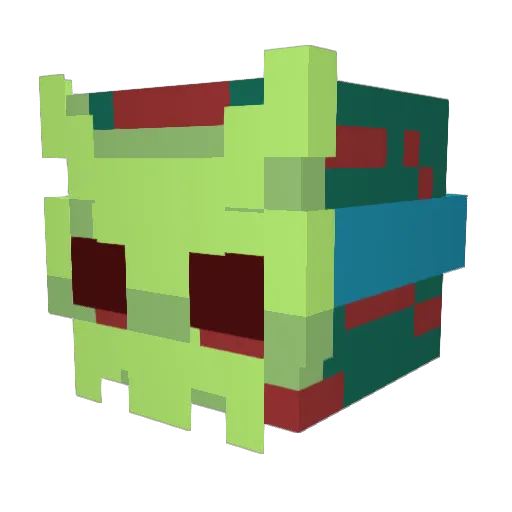 Disqb_ Minecraft avatar head, 3D render