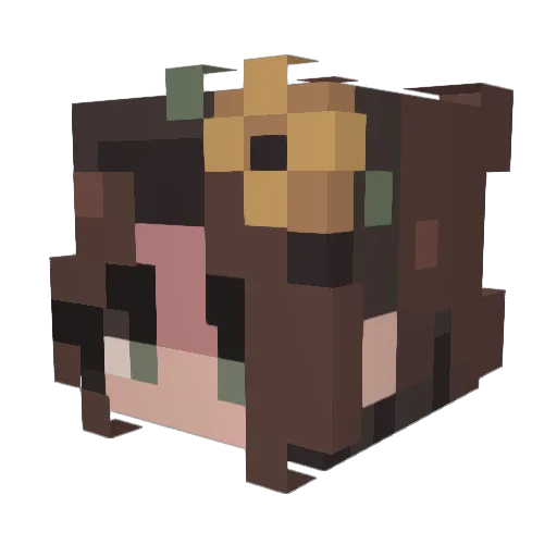 DissHill Minecraft avatar head, 3D render