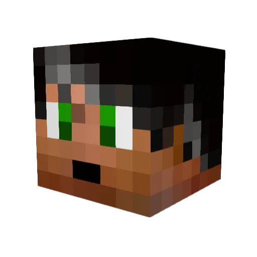 Dissius Minecraft avatar head, 3D render