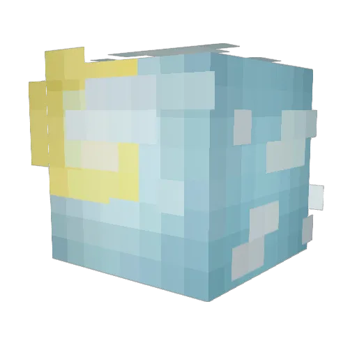 DistantEchoes Minecraft avatar head, 3D render