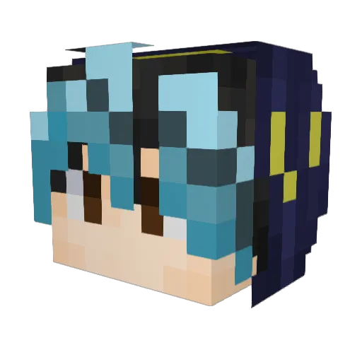 Distice Minecraft avatar head, 3D render