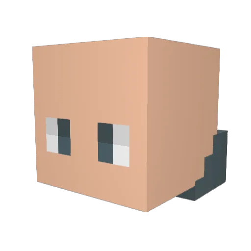 Distinguissh Minecraft avatar head, 3D render