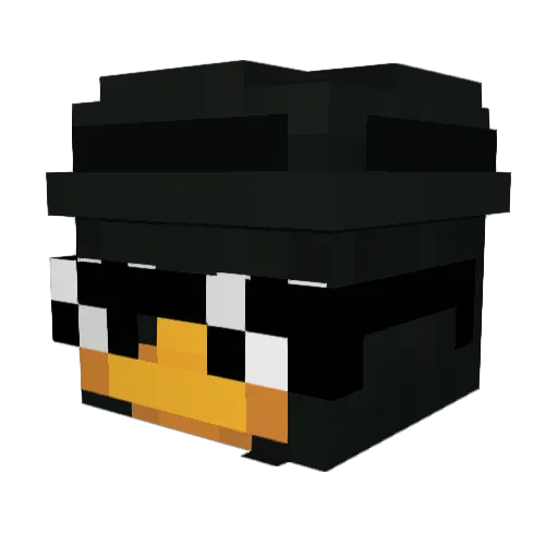 Distinky Minecraft avatar head, 3D render