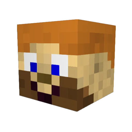 Distomea Minecraft avatar head, 3D render