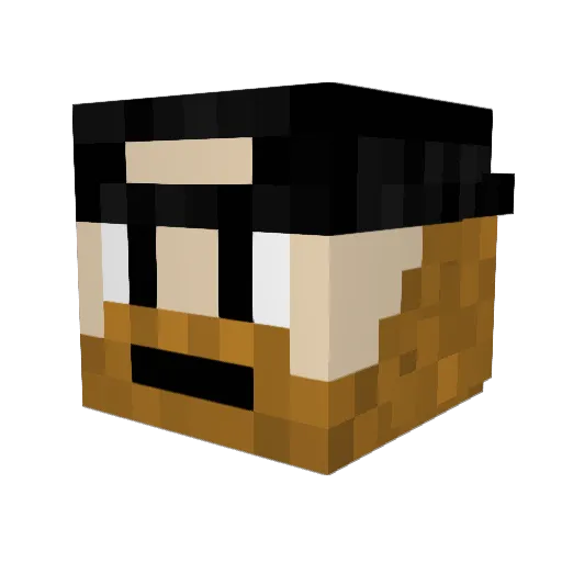 DistortedBanneb Minecraft avatar head, 3D render