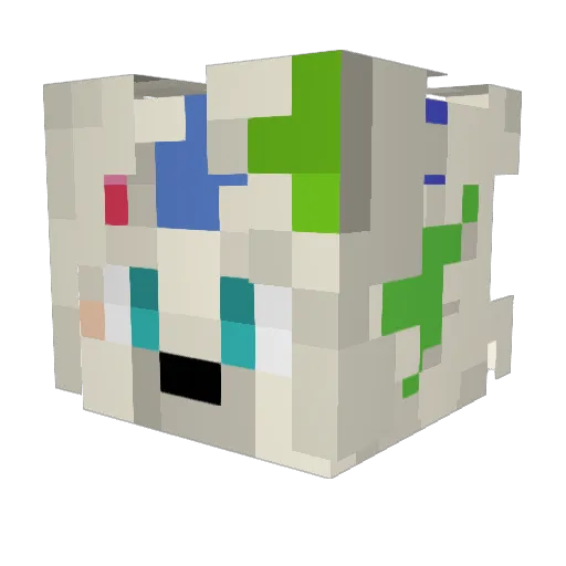 DistortionsWife Minecraft avatar head, 3D render