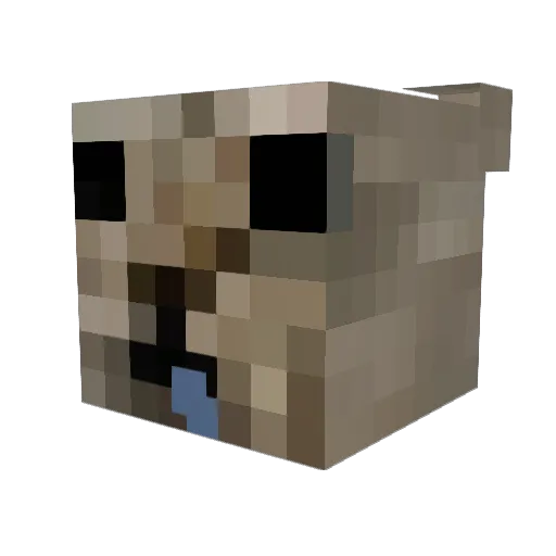 Distraccion Minecraft avatar head, 3D render