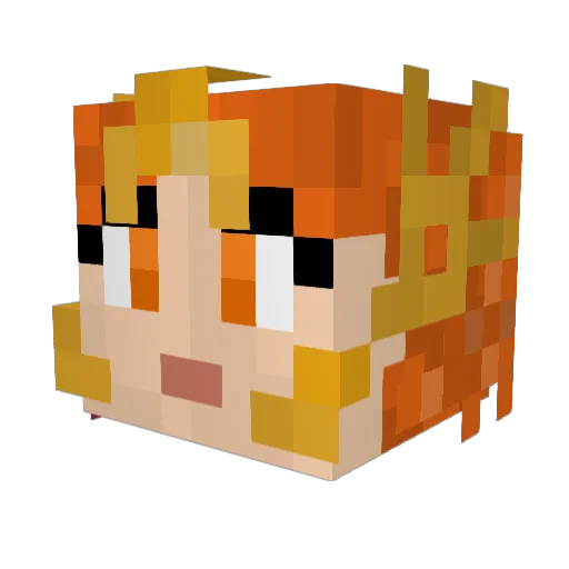 DistractedCat Minecraft avatar head, 3D render