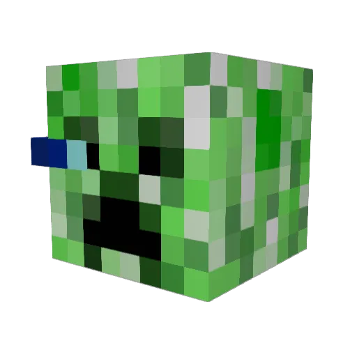 Distraction Minecraft avatar head, 3D render