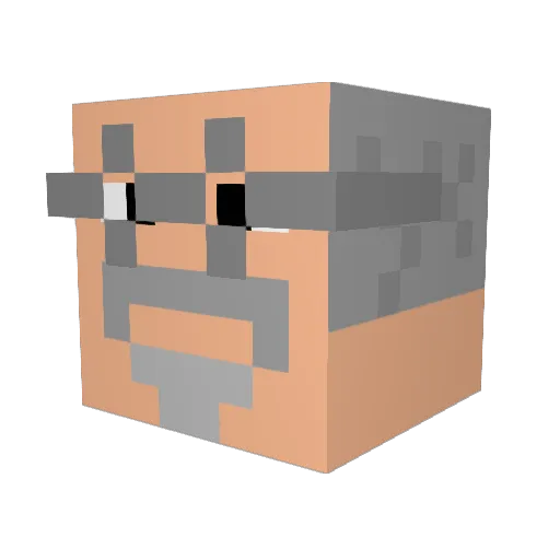 Distrav Minecraft avatar head, 3D render