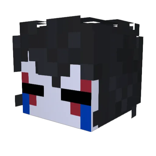 DistressedBean Minecraft avatar head, 3D render