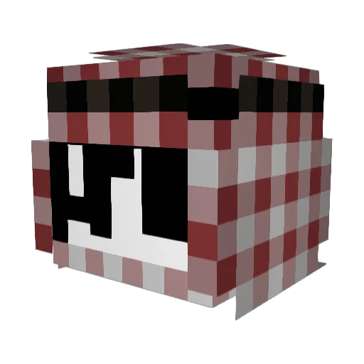 Disxty Minecraft avatar head, 3D render