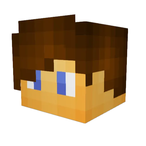 DivaN_YT Minecraft avatar head, 3D render