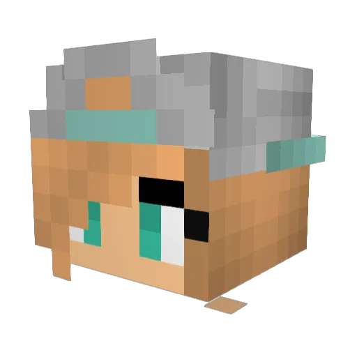 Diviks Minecraft avatar head, 3D render