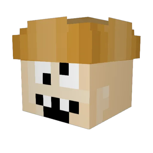 DivineComedie Minecraft avatar head, 3D render
