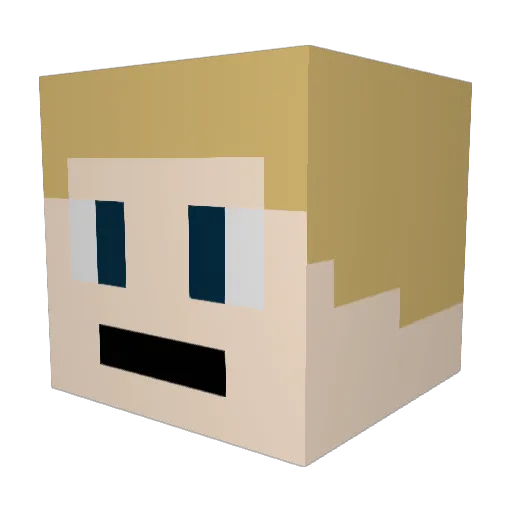 DivinityV29133 Minecraft avatar head, 3D render