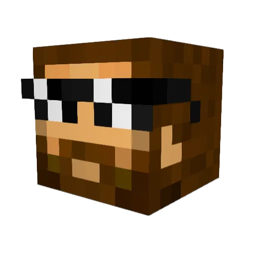 Divplaksnis Minecraft avatar head, 3D render