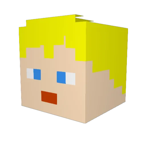 Diw123 Minecraft avatar head, 3D render
