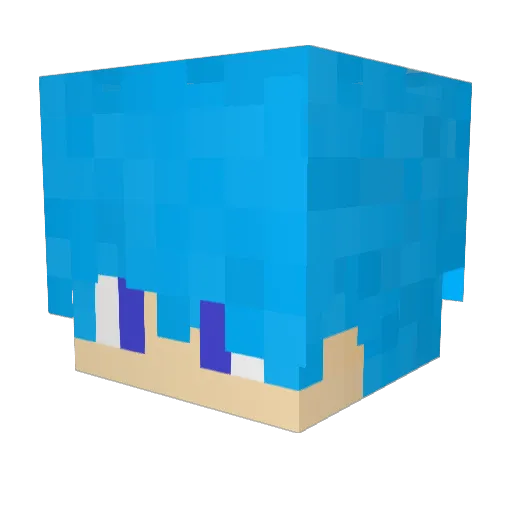Diwwy Minecraft avatar head, 3D render