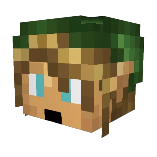 DixSwag Minecraft avatar head, 3D render