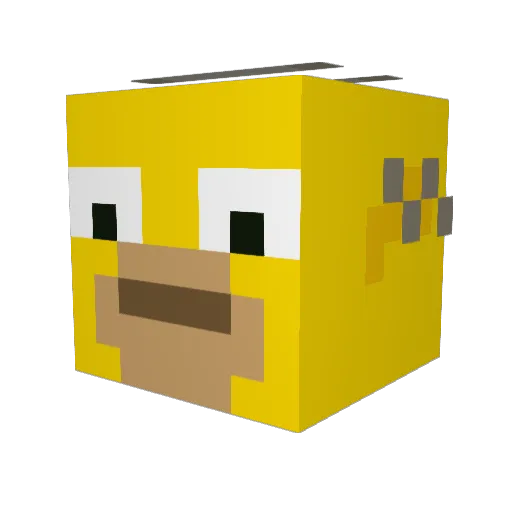 DixiKot Minecraft avatar head, 3D render