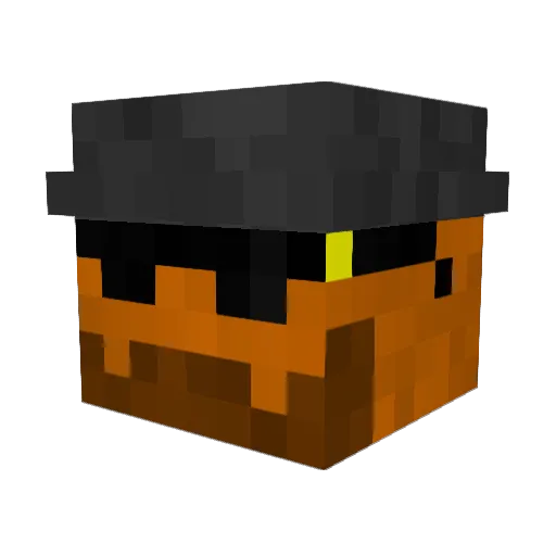 Dixine Minecraft avatar head, 3D render